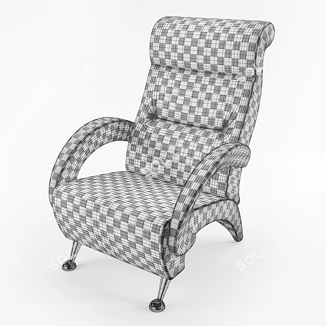 Dondolo 9-k Armchair: Stylish, Comfortable, and Lightweight 3D model image 3