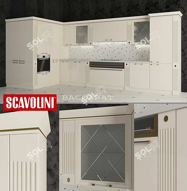 Elegant Skavolini Baccarat Kitchen 3D model image 1