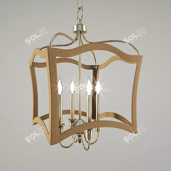 Elegant Milan Pendant Chandelier 3D model image 1