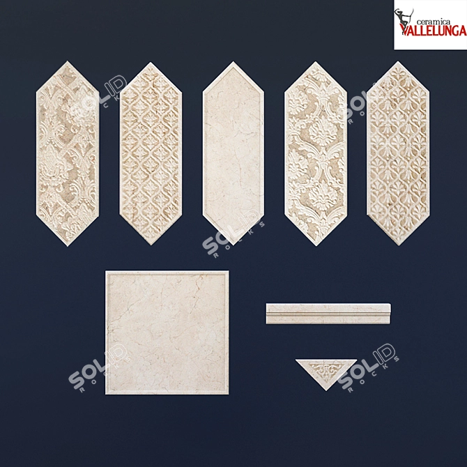 Elegant Italian Ceramic Tiles 3D model image 2