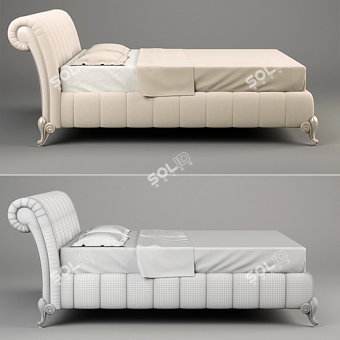 Elegant Panther Bed 3D model image 2