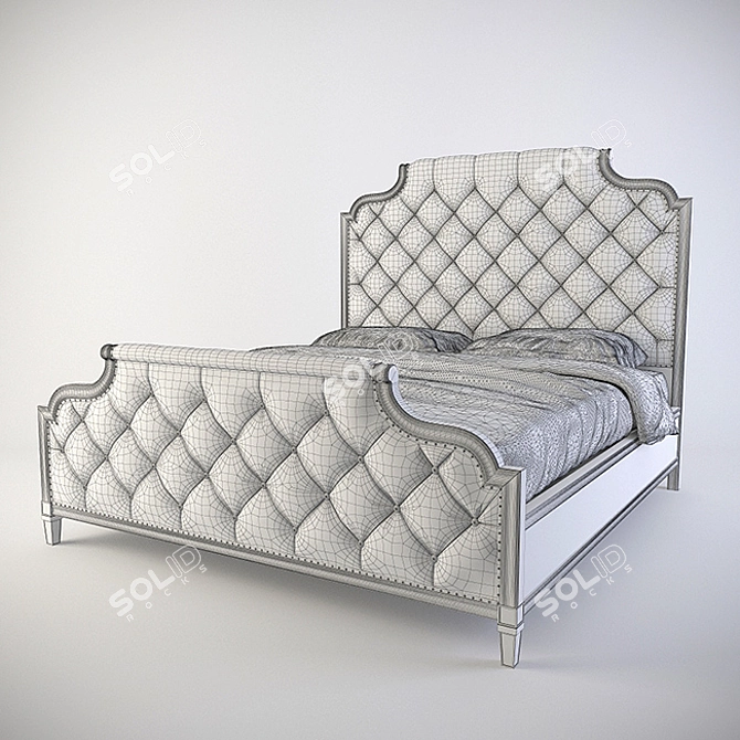 Elegant Marquesa Upholstered Bed 3D model image 2