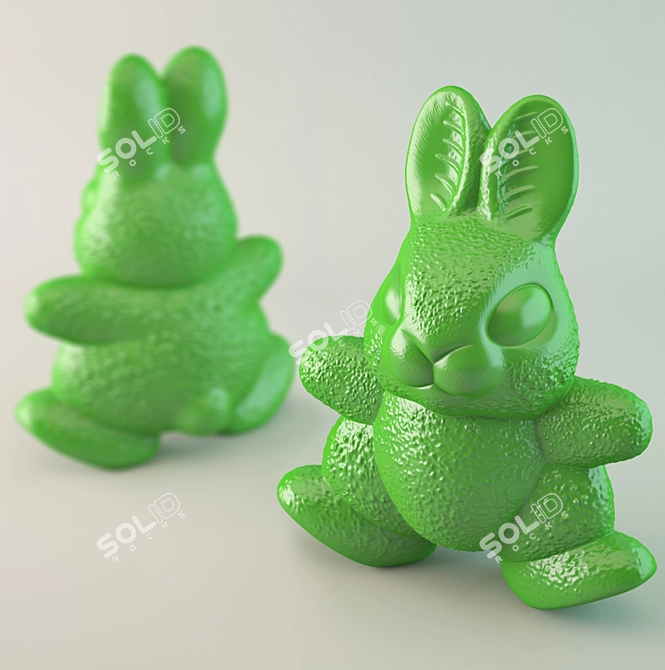 Vintage Soviet Bunny Toy 3D model image 1