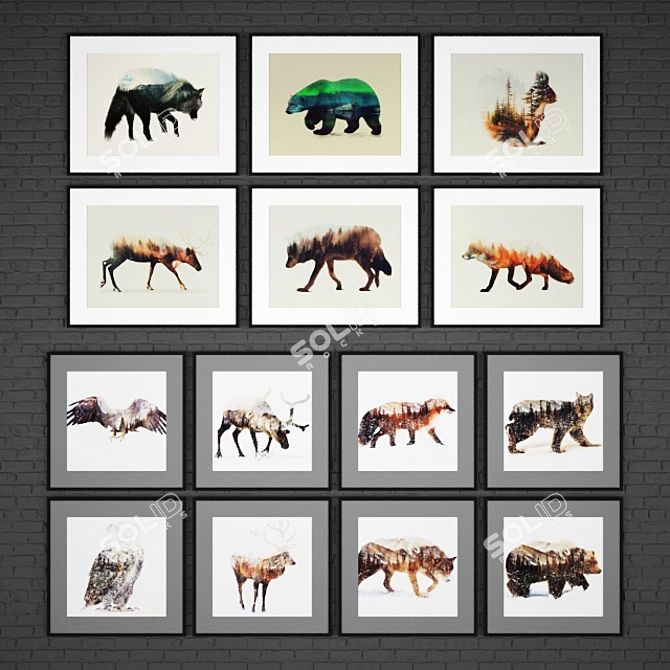 Title: Animal Art Collection: 17 Masterpieces 3D model image 1