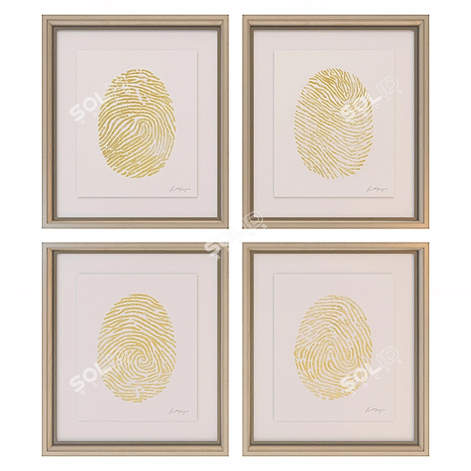 Golden Fingerprint Artwork by Charlotte 3D model image 1