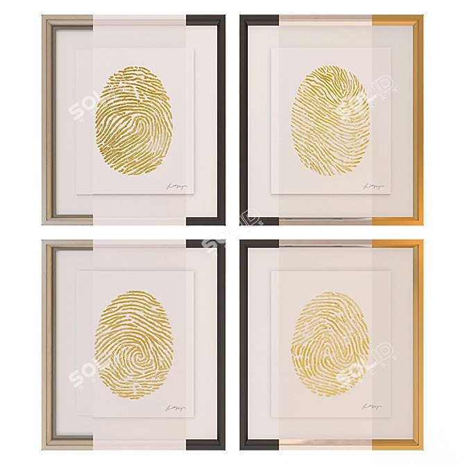 Golden Fingerprint Artwork by Charlotte 3D model image 2