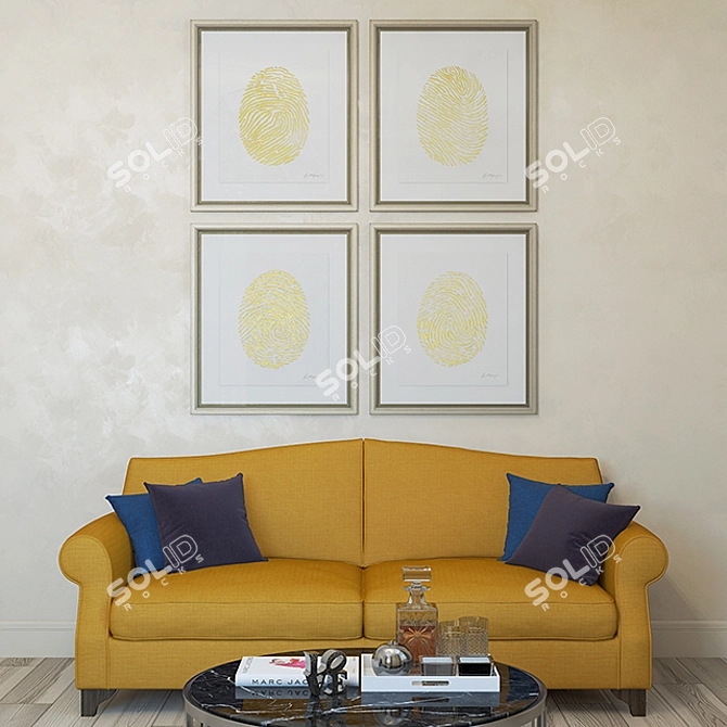 Golden Fingerprint Artwork by Charlotte 3D model image 3