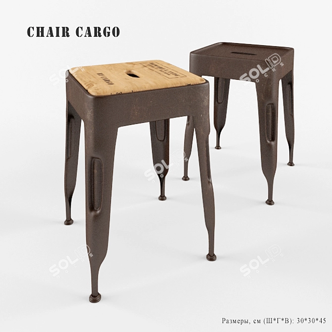 Industrial Cargo Stool 3D model image 1