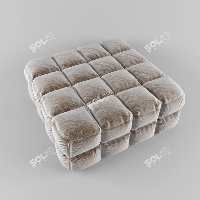 Title: Chic Square Tufted Ottoman 3D model image 1