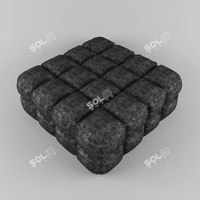 Title: Chic Square Tufted Ottoman 3D model image 3