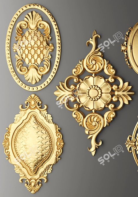 Stunning Stucco Decoration Set 3D model image 2