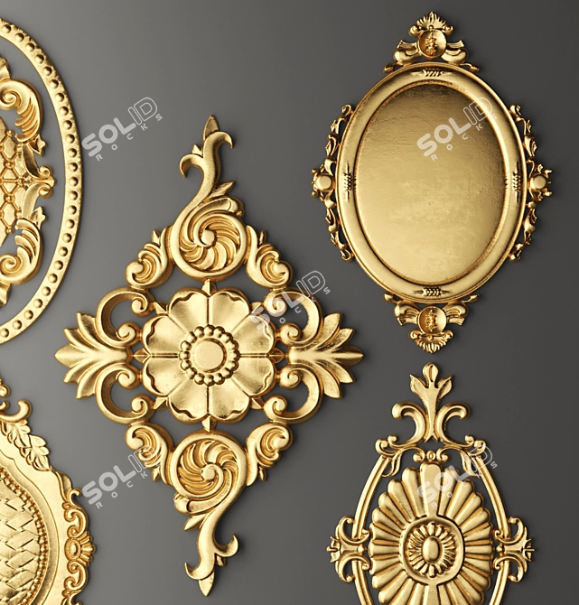 Stunning Stucco Decoration Set 3D model image 3