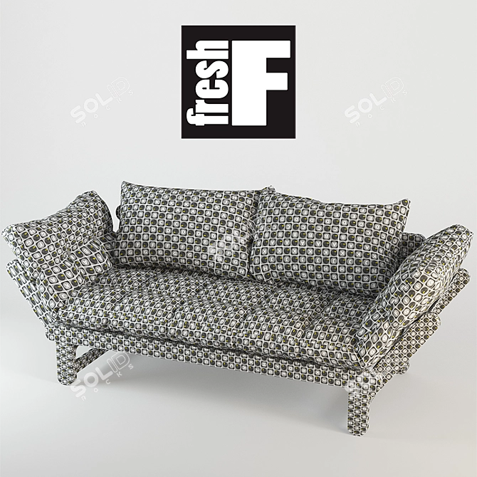 Beat Convertible Sofa: Stylish, Comfortable, and Durable 3D model image 3