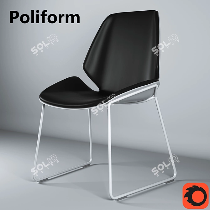 Poliform Fold Chair - Simplicity and Practicality 3D model image 1