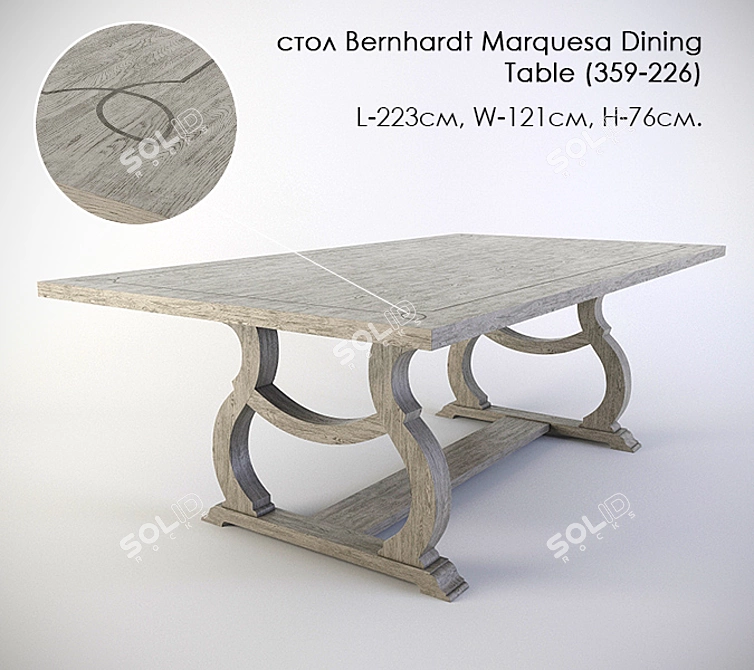 Bernhardt Marquesa Dining Table: Elegant and Sturdy 3D model image 1