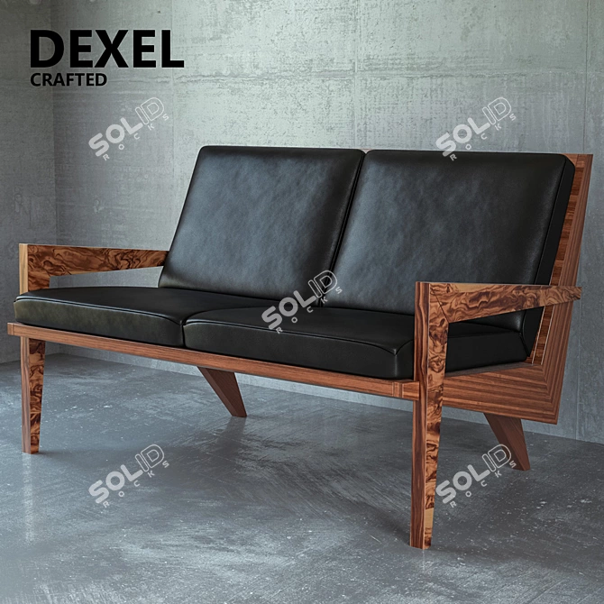 Elegant Boomerang Love Sofa 3D model image 1