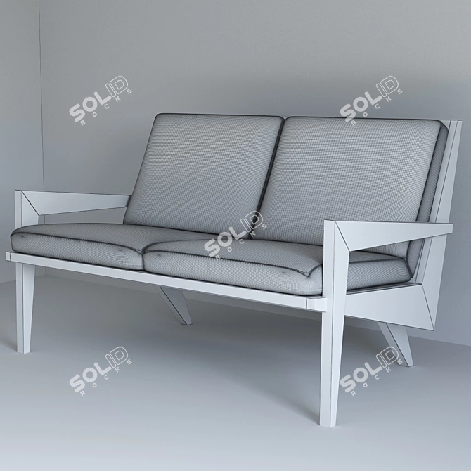 Elegant Boomerang Love Sofa 3D model image 3