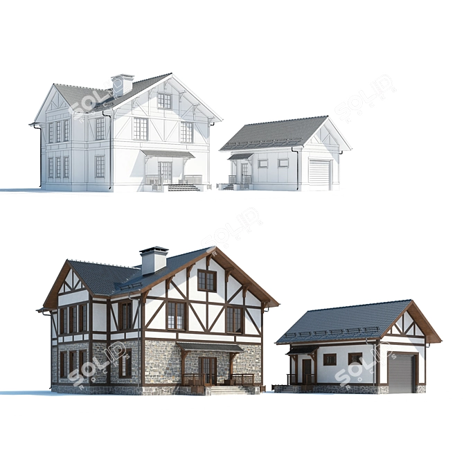 Cozy Cottage: Your Dream Home 3D model image 1