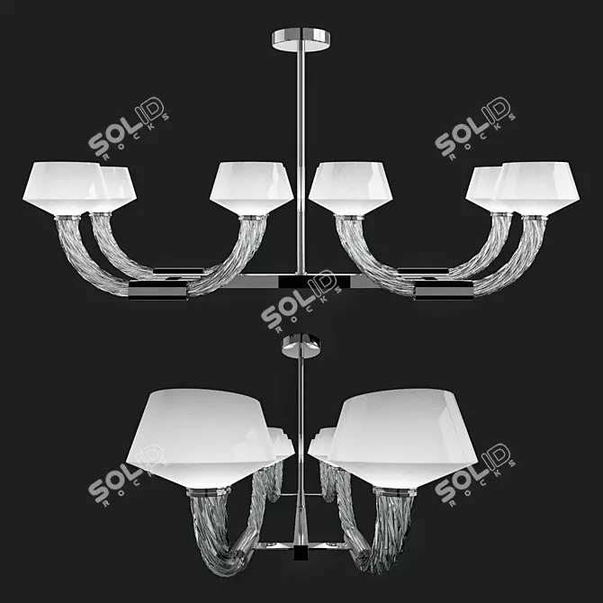 Elegant Twin Chandelier by Barovier & Toso 3D model image 1