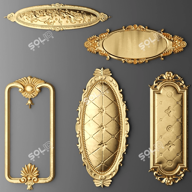 Decorative stucco accents set 3D model image 1