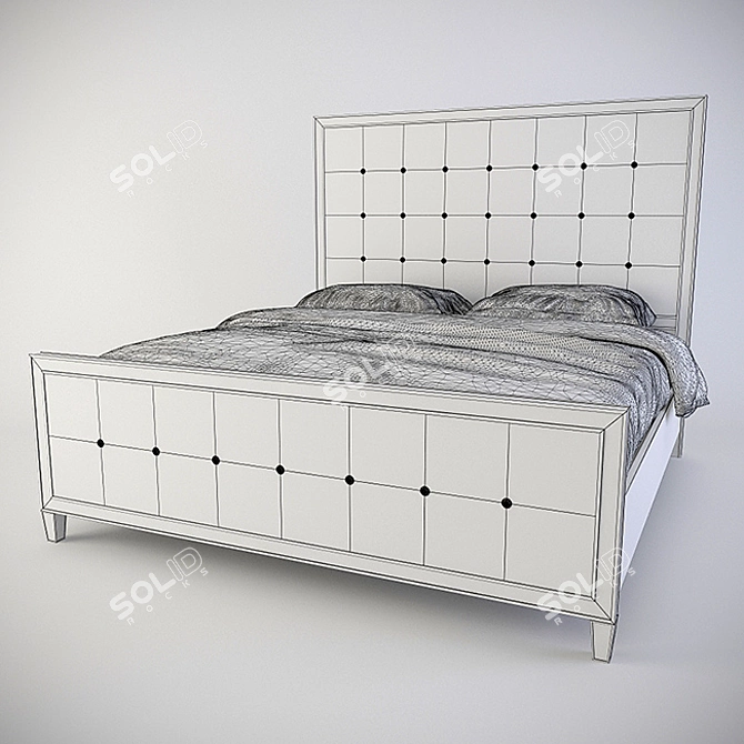 Marquesa Mirrored Bed by Bernhardt: Elegant and Stylish 3D model image 2