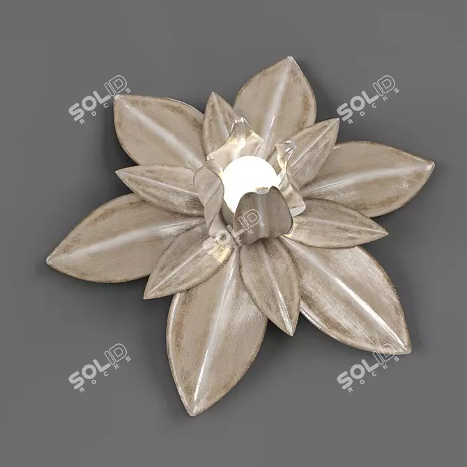 Florentine Leaf Ceiling Light 3D model image 1