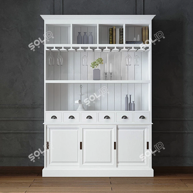 Elegant Chablis Wine Cabinet 3D model image 1