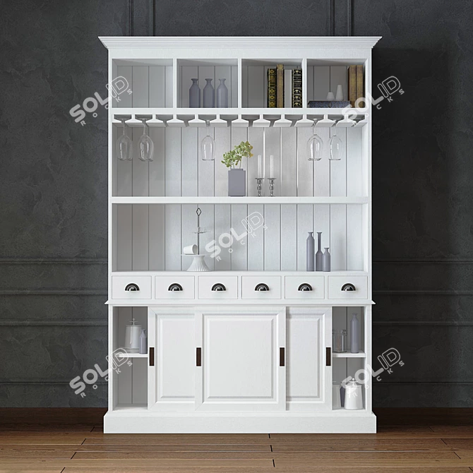 Elegant Chablis Wine Cabinet 3D model image 2