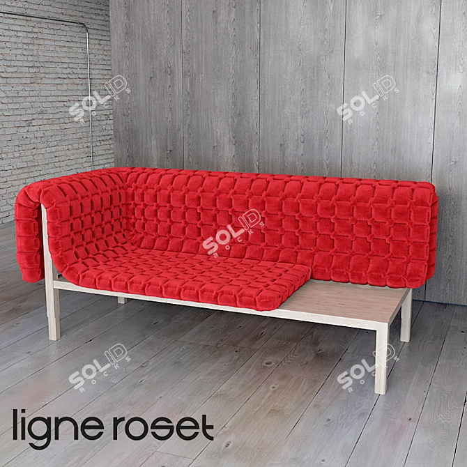 Modern RUCHÉ Sofa with Table 3D model image 1