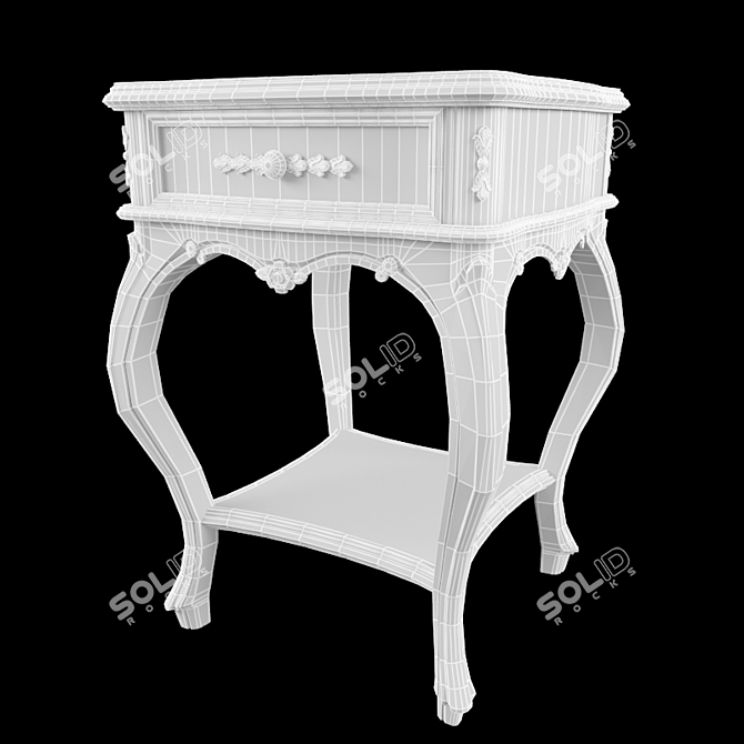 Provençal Style Bedside Table 3D model image 2