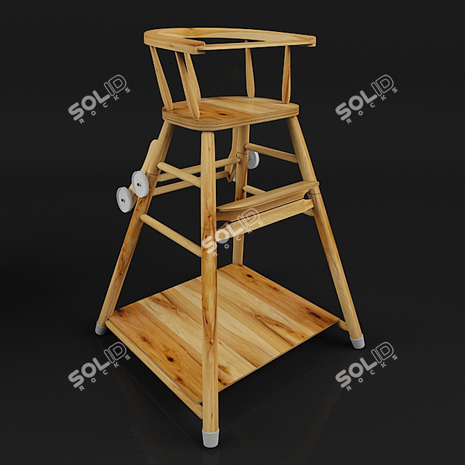 Vintage Czech Children's Table-Chair 3D model image 1