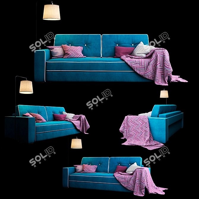 Silvio Three-Seater Sofa with Bed Function 3D model image 1