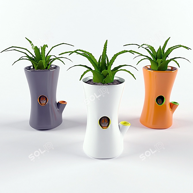 Elegant Ceramic Vase 3D model image 1