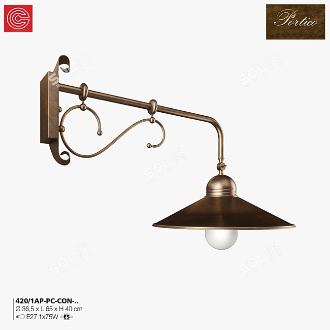 Elegant Porch Wall Light 3D model image 2