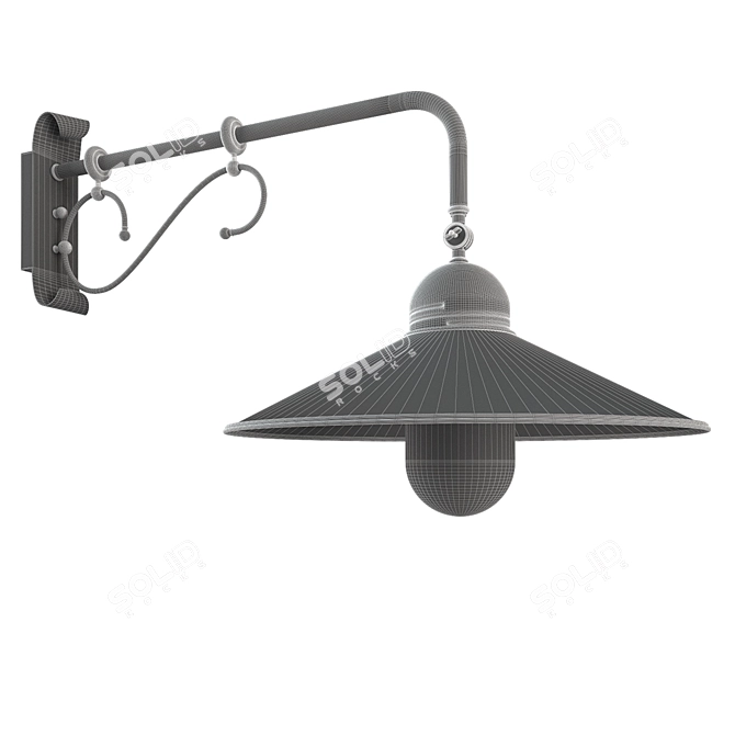 Elegant Porch Wall Light 3D model image 3