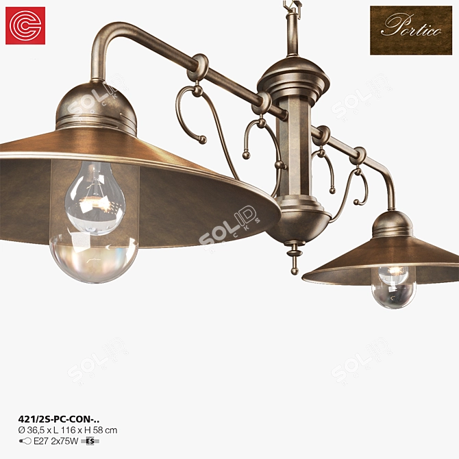 Elegant Crystal Chandelier 3D model image 2