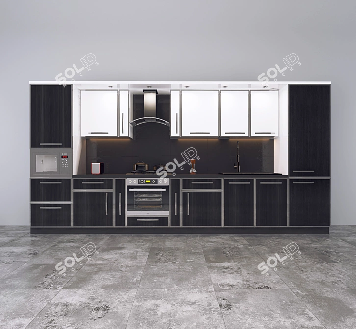 Designer Kitchen: Modern Style 3D model image 1