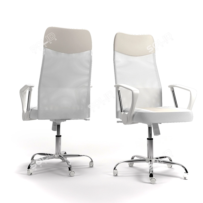 Title: ErgoWhite Executive Office Chair
Translated from Russian: ЭргоБелый офисный стул 3D model image 1