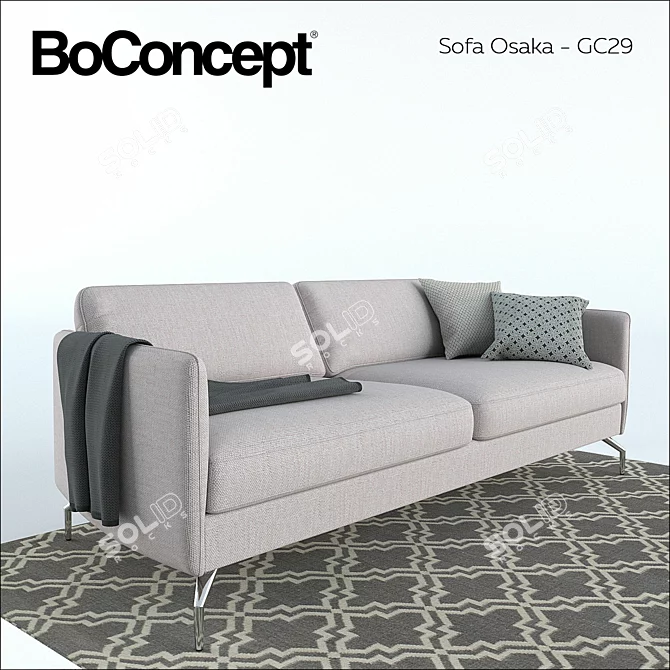 BoConcept Osaka Sofa - Silver Grey, Pisa Fabric 3D model image 1