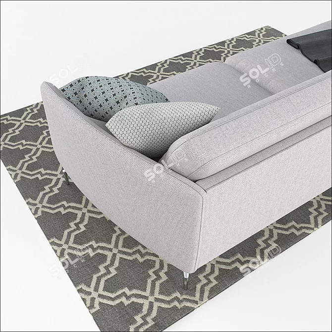 BoConcept Osaka Sofa - Silver Grey, Pisa Fabric 3D model image 2