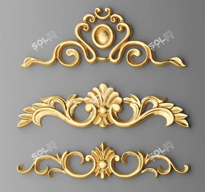 Elegant Embossed Ornament Set 3D model image 2