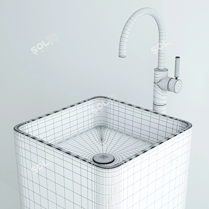 FLAMINIA Monowash MW40C: Stylish Floor Standing Sink 3D model image 3