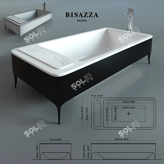 Luxury White Bath: BISAZZA VASCHE HA31-N 3D model image 1