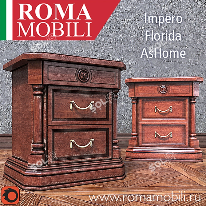 Impero Florida Bedside Table 3D model image 1