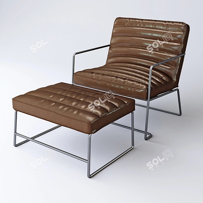 Luxury Leather Club Chair 3D model image 3
