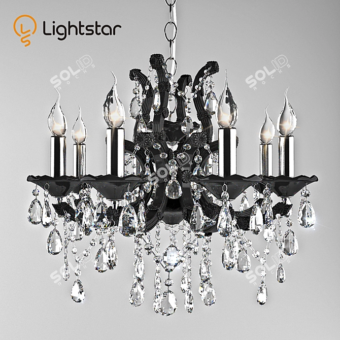 Elegant Champa Nero Pendant Chandelier 3D model image 1