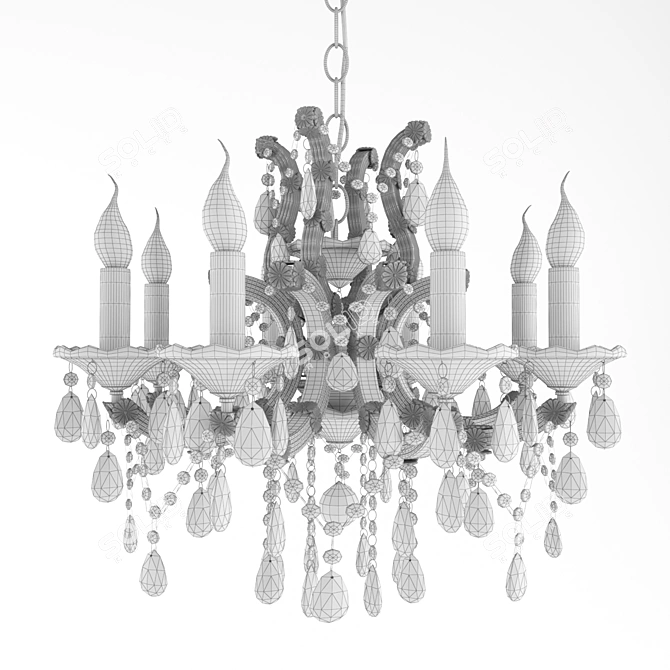 Elegant Champa Nero Pendant Chandelier 3D model image 2