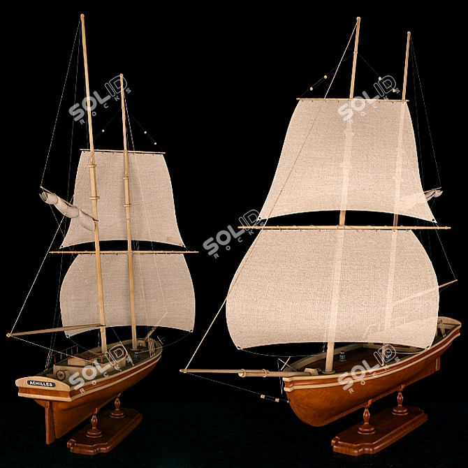Nautical Elegance: Achilles Sailboat 3D model image 2