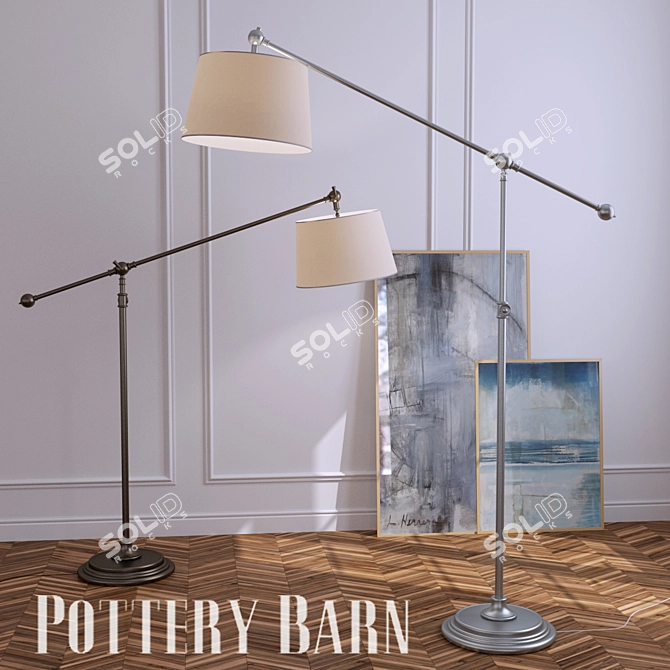 Adjustable Chelsea Sectional Floor Lamp 3D model image 1
