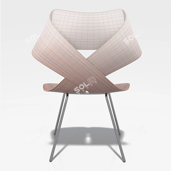 Elegant Rowghani Chair 3D model image 2